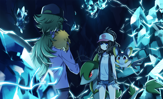 Anime characters ice crystals background free wallpaper - medium preview image