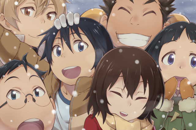 Snow people fun falling tongue free wallpaper - medium preview image