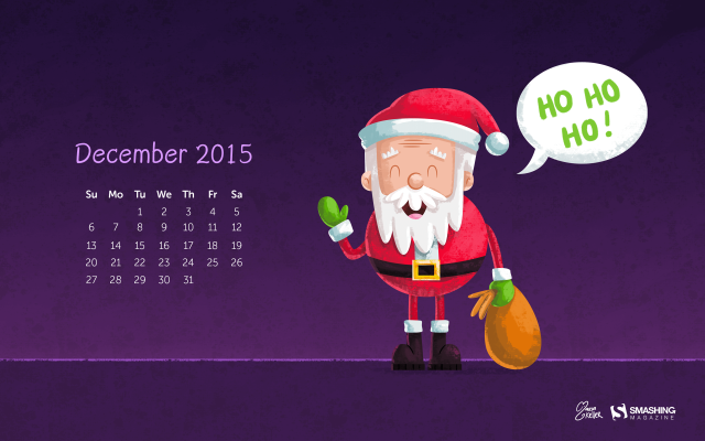 Calendar cartoon santa sack presents free wallpaper - medium preview image