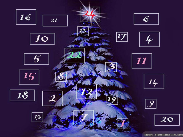 Christmas tree numbers star middle free wallpaper - medium preview image