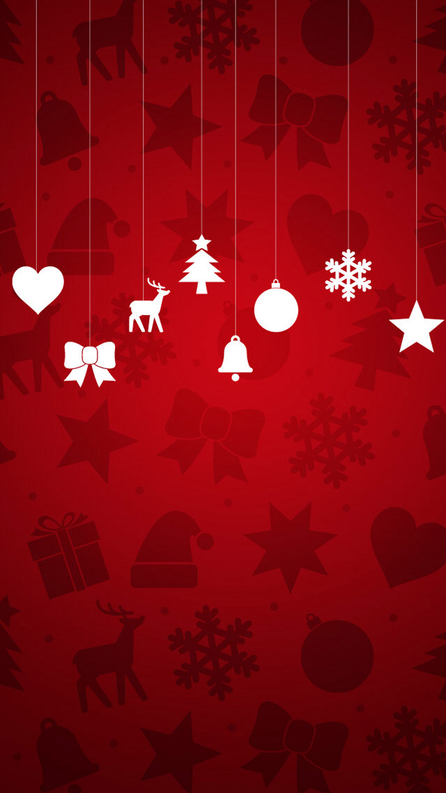 Red background white christmas decorations #2 free wallpaper - medium preview image