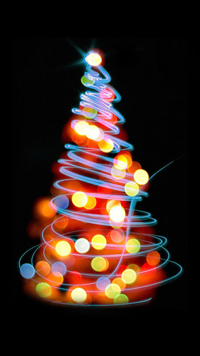 Christmas tree lights dark background free wallpaper - medium preview image