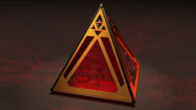 Red gold triangle holography 3d free wallpaper - medium preview image
