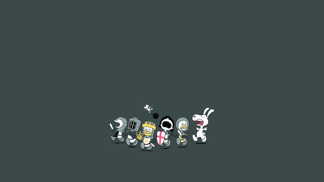 Cartoon characters group gray black free wallpaper - medium preview image