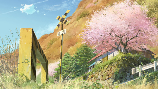 Street sign tree pink flowers free wallpaper - medium preview image