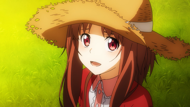 Girl hat field grass background free wallpaper - medium preview image