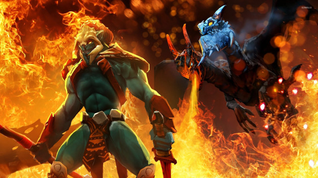 Man costume fire demon background free wallpaper - medium preview image
