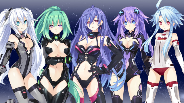 Anime girls blue background snowflakes free wallpaper - medium preview image