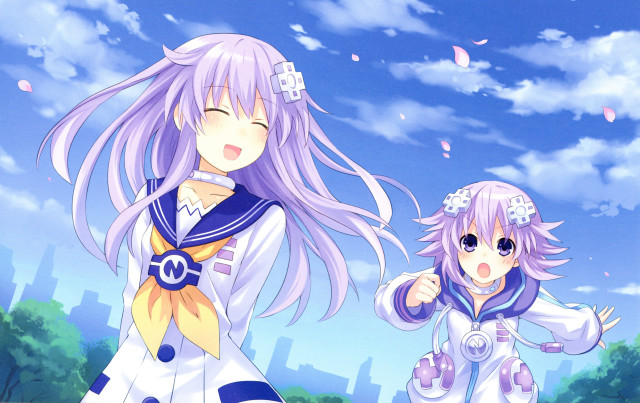 Anime girls field grass trees #7 free wallpaper - medium preview image