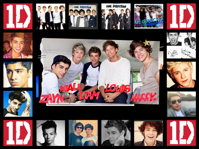 One direction band members collage free wallpaper - medium preview image