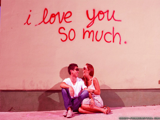 Man woman graffiti love barefoot free wallpaper - medium preview image