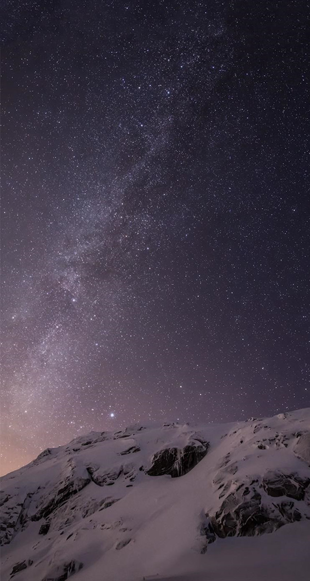 Mountain snow slope night sky free wallpaper - medium preview image