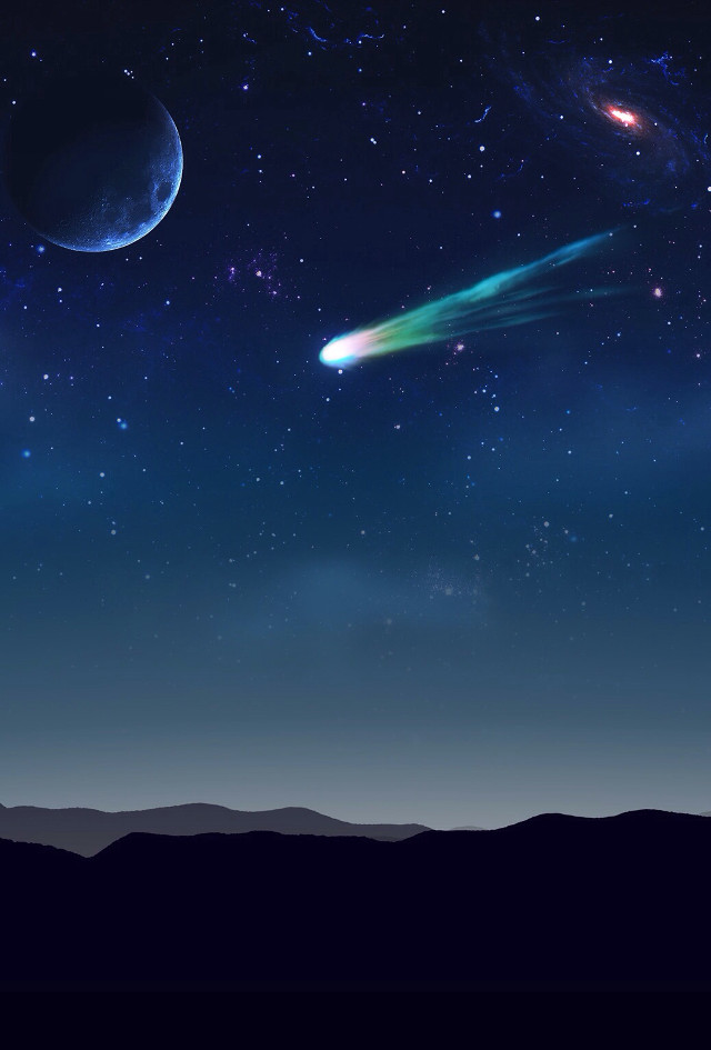 Night sky stars aurora astronaut free wallpaper - medium preview image