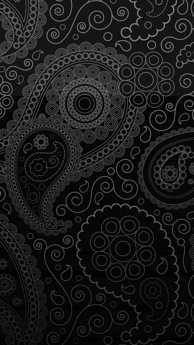 Black white paisley pattern swirls free wallpaper - medium preview image