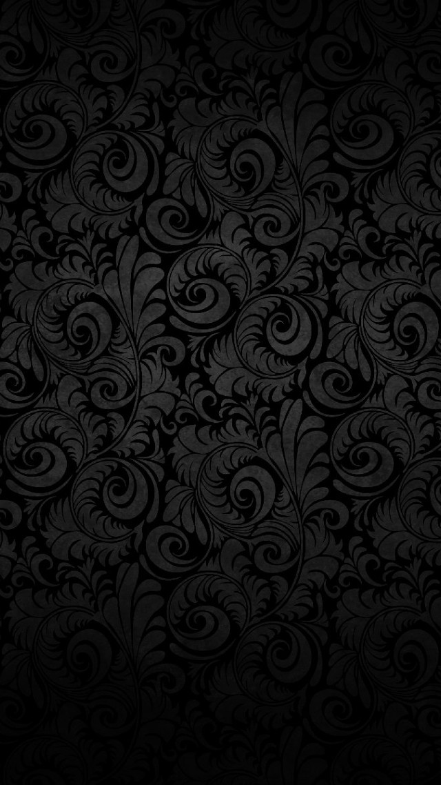 Black background swirls leaves pattern #2 free wallpaper - medium preview image