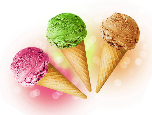 Ice cream cones colorful background free wallpaper - medium preview image