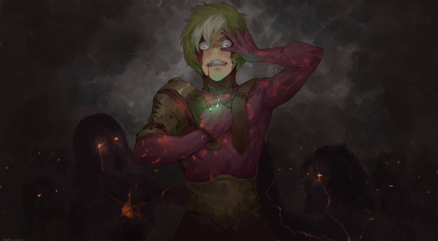Man green red outfit tie free wallpaper - medium preview image