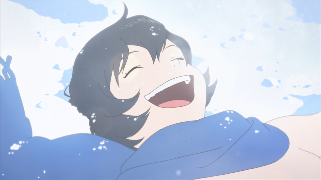 Woman happy snowfall scarf openmouth free wallpaper - medium preview image