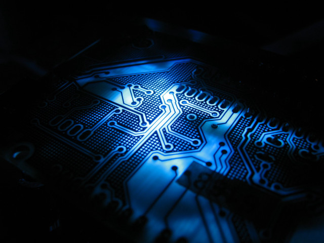 Circuit board blue light black #3 free wallpaper - medium preview image