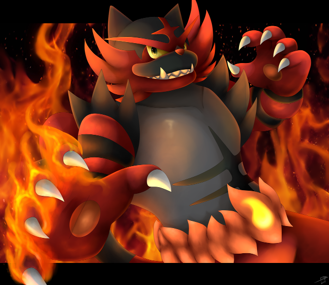 Cartoon character fire breathing arms free wallpaper - medium preview image