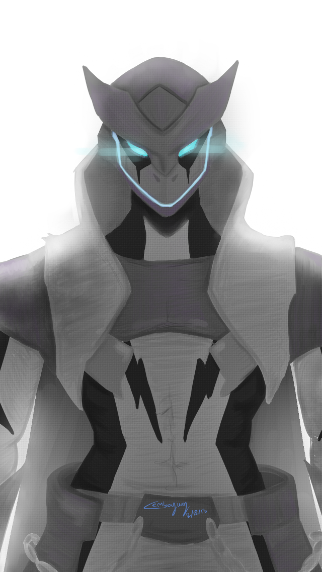 Robot glowing eyes hoodie stylized free wallpaper - medium preview image