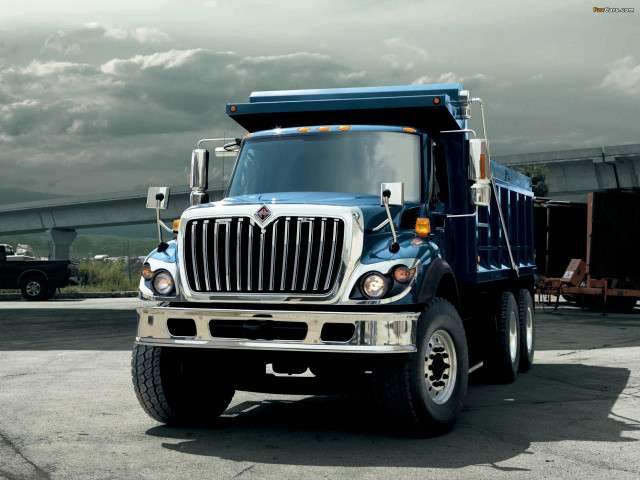 Dump truck parking lot cloudy free wallpaper - medium preview image