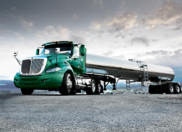 Green semi truck tanker gravel free wallpaper - medium preview image