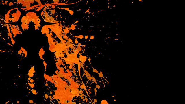Black background orange paint splatters free wallpaper - medium preview image
