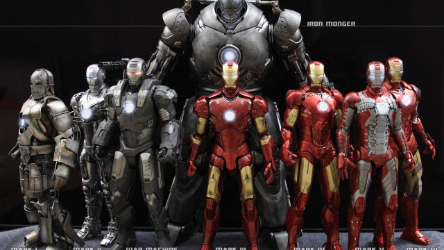 Iron man action figures display free wallpaper - medium preview image