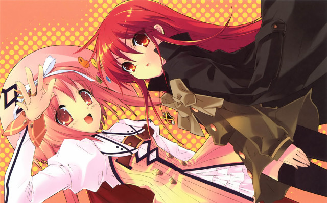 Anime girls long hair cat free wallpaper - medium preview image