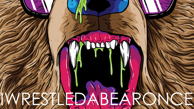 Bear sunglasses paint dripping tongue free wallpaper - medium preview image