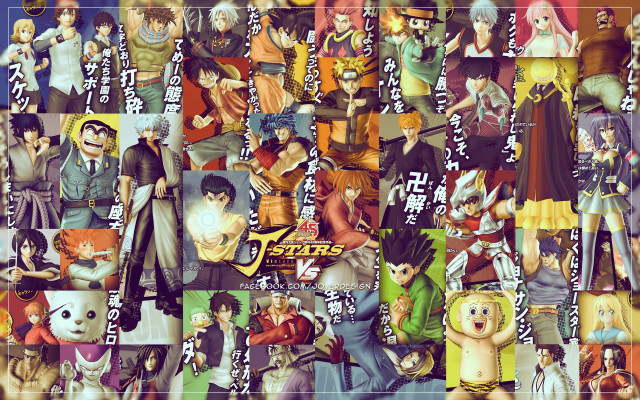 Anime collage characters background poses free wallpaper - medium preview image