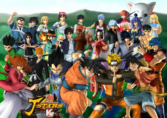 Anime characters group photo mountain free wallpaper - medium preview image
