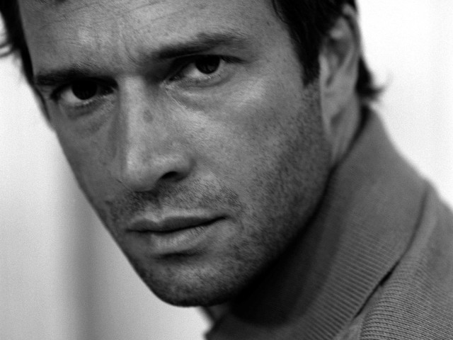 Man tie posing black white free wallpaper - medium preview image
