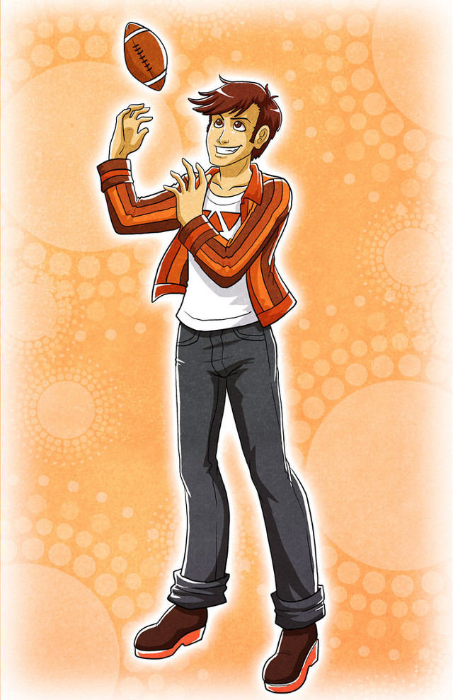Cartoon man throwing football air free wallpaper - medium preview image