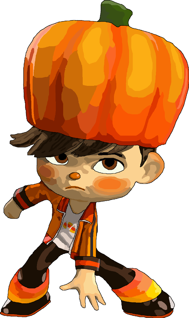 Cartoon boy pumpkin head jacket free wallpaper - medium preview image
