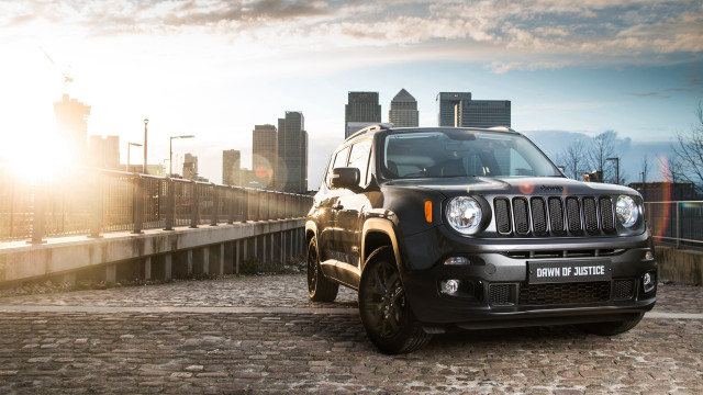 Jeep cobblestone road city skyline free wallpaper - medium preview image