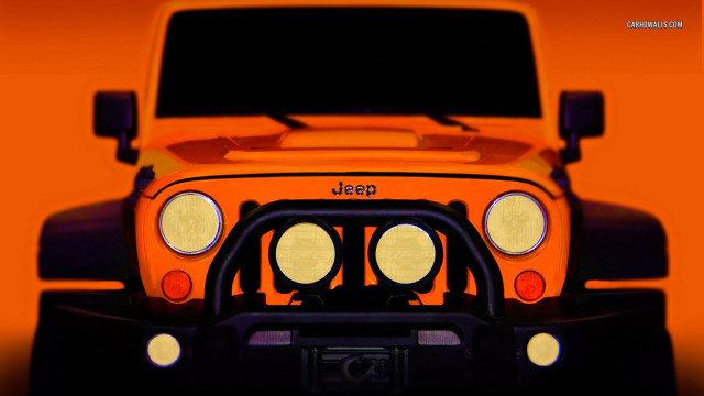 Jeep orange background black bumper free wallpaper - medium preview image