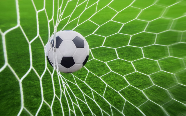 Soccer ball net green grass #2 free wallpaper - medium preview image