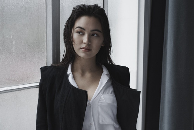 Woman window jacket white shirt free wallpaper - medium preview image