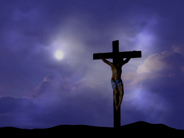 Cross sky clouds sun person free wallpaper - medium preview image