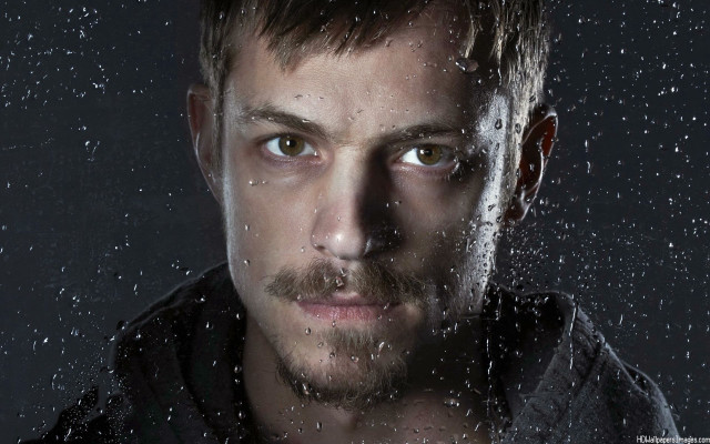 Man beard black shirt rain free wallpaper - medium preview image