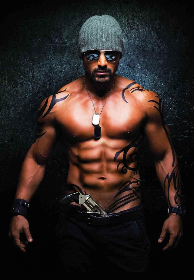 Man hat sunglasses gun hands free wallpaper - medium preview image