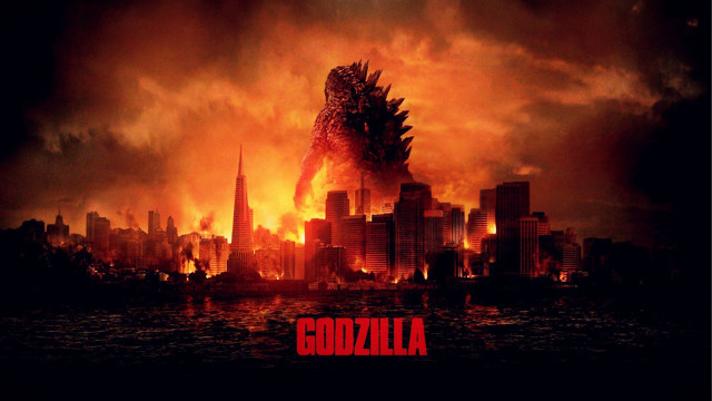 Godzilla city fire skyline red free wallpaper - medium preview image
