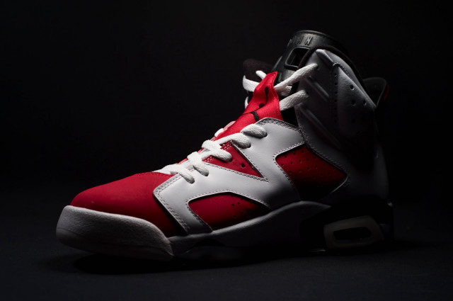 Red white sneakers black background #2 free wallpaper - medium preview image