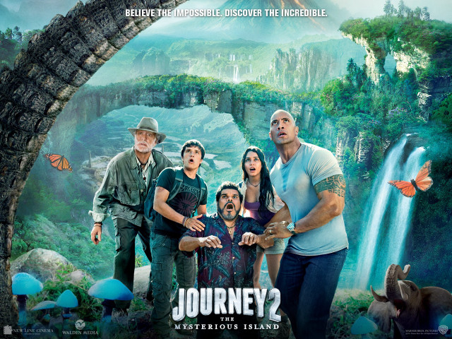 Journey 2 mysterious island waterfall free wallpaper - medium preview image