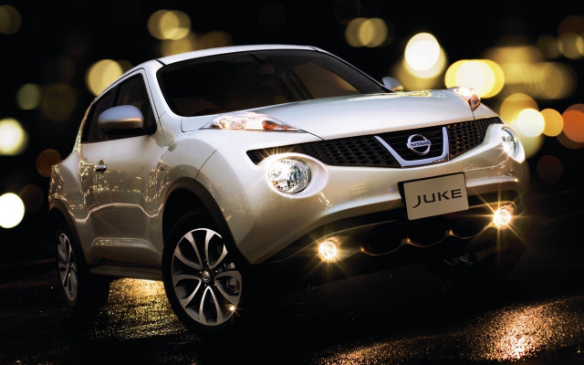 White car lights parking lot free wallpaper - medium preview image