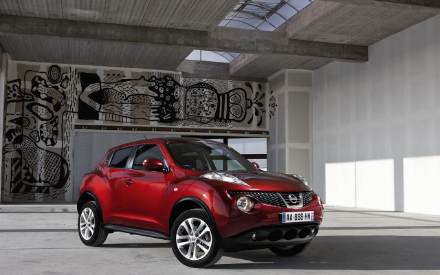 Red car garage mural door free wallpaper - medium preview image