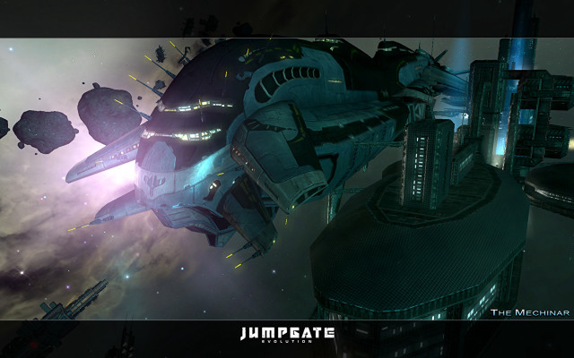 Futuristic city night spaceship lights free wallpaper - medium preview image