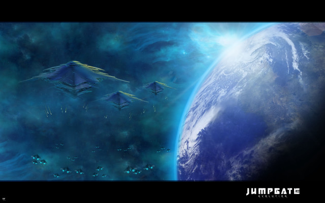 Blue planet space station matte free wallpaper - medium preview image